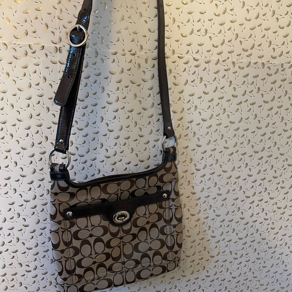 Coach - Vintage Signature Monogram Canvas Logo Crossbody Bag EXCELLENT Cond. - Picture 11 of 12
